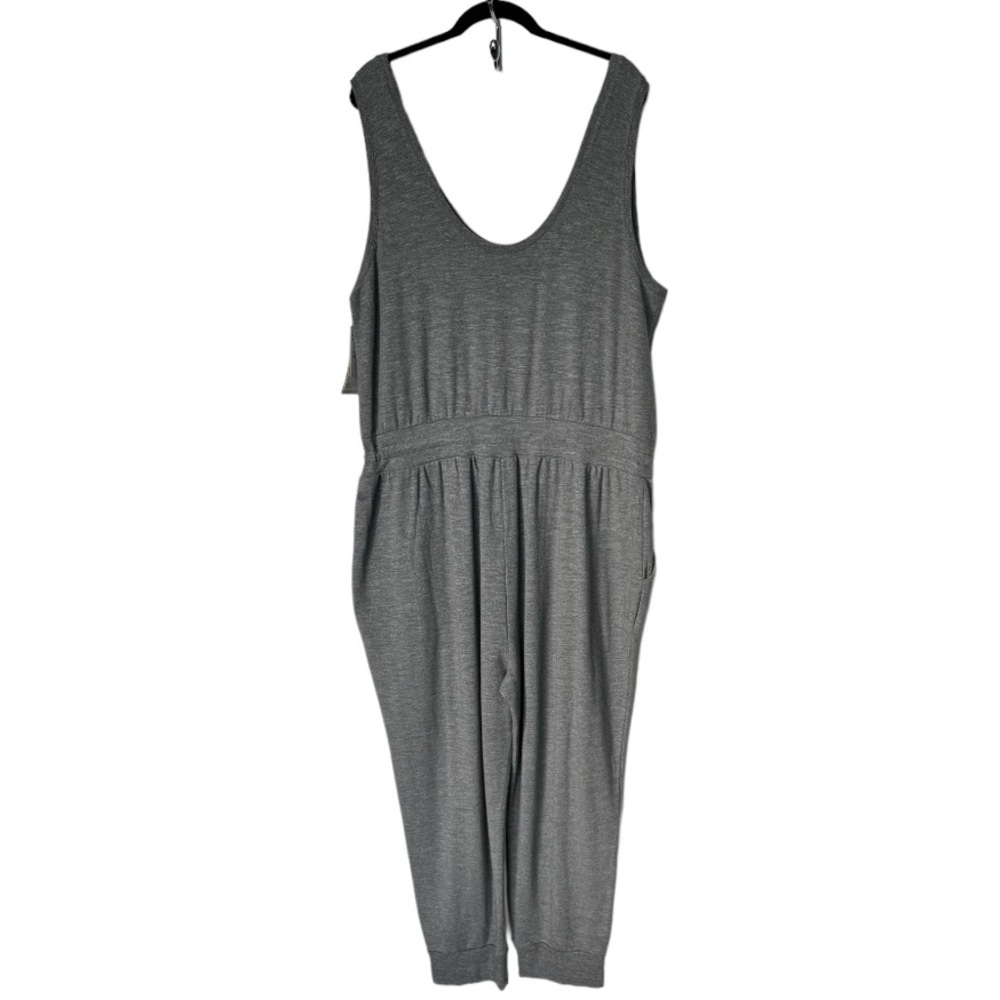 Zella Sleeveless Knit Jumpsuit Cotton Blend One Piece Gray